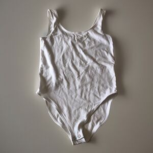 Gap Women’s White Tank Bodysuit Snap Closure Size Small